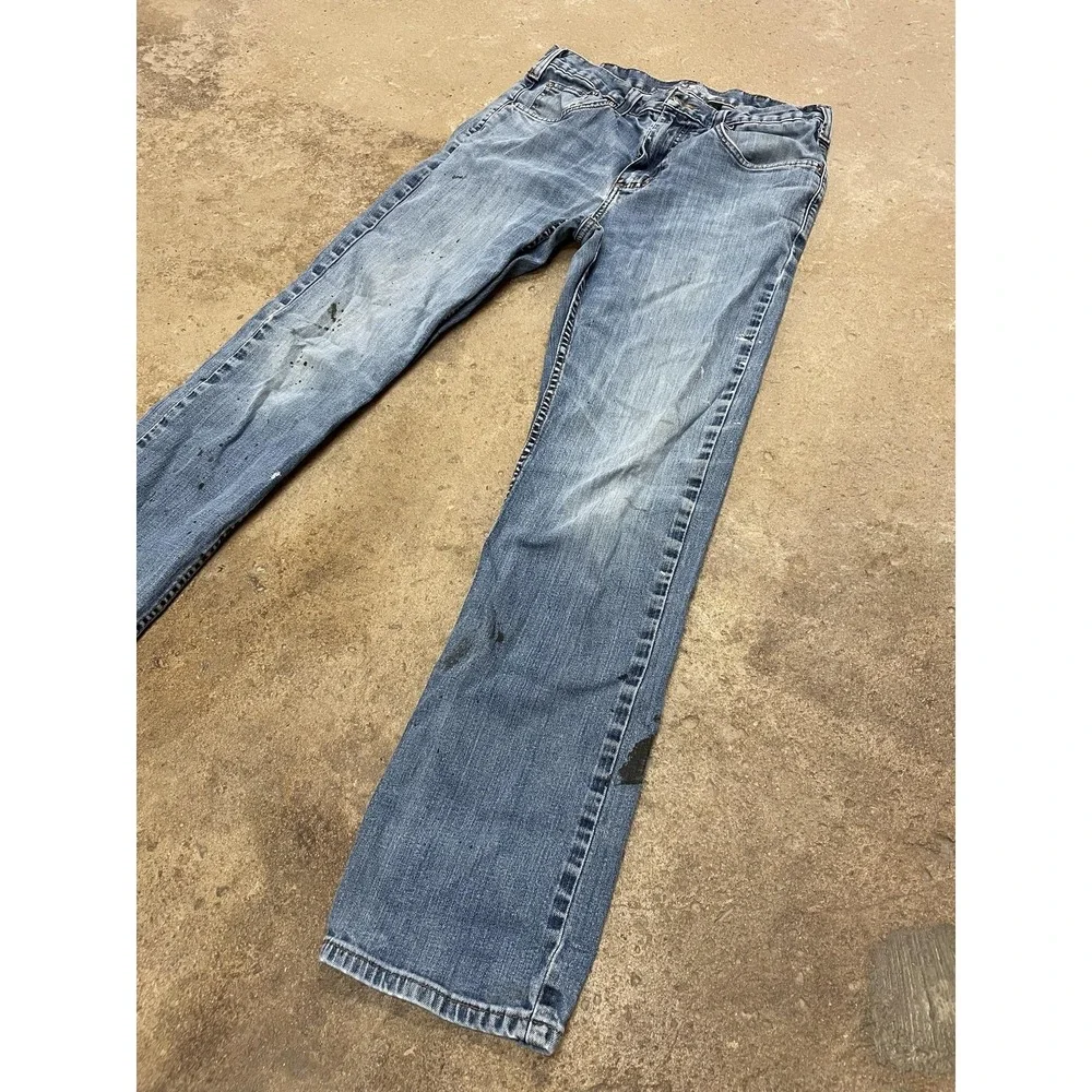 Carhartt 102804 M49‎ Jeans Mens 32x32 Medium Wash Blue Relaxed Stretch Zip Fly